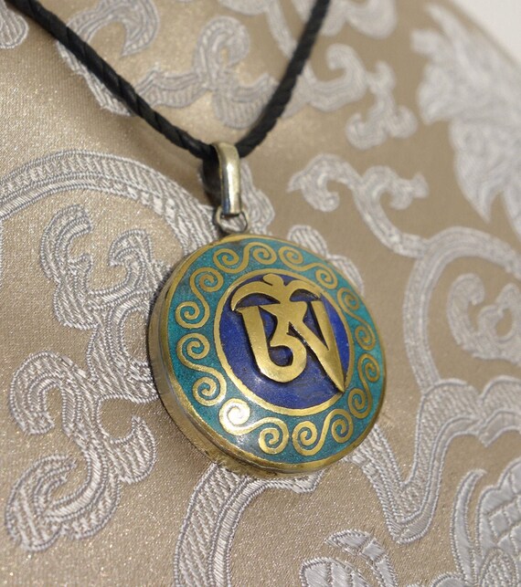 Beautiful Amulet Brass With Lapis Lazuli and Turquoise With OM