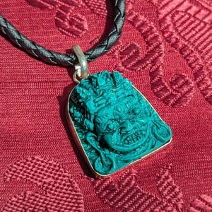 Very fine BUDDHA AMULET Mahakala with turquoise from Nepal