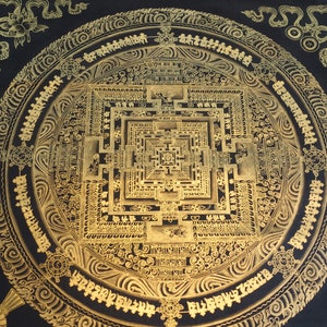 Huge Gold painting! KALACHAKRA Mandala of the Dalai Lama, handpainted Thangka 57x57 cm