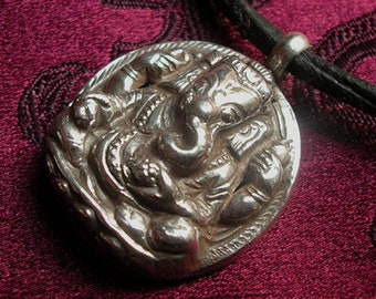 925 Silver Buddha Ganesha Pendant Nepal Tibet Amulet