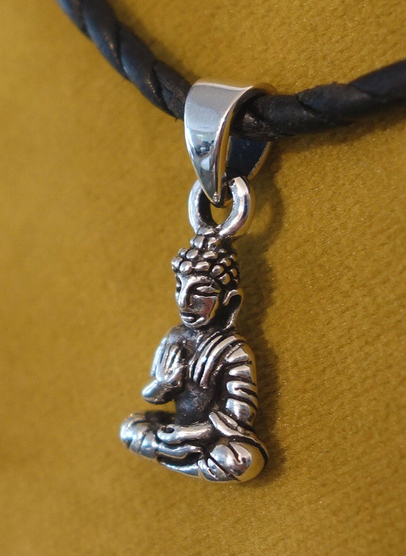 Magnifique pendentif/AMULETTE BOUDDHA en ARGENT 925 massif du