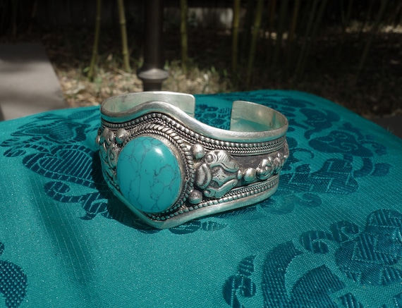 Bracelet Ethnique Népal En Argent 925 - Motif Filigrane Fin - Occasion Bon état - Bijou Artisanal Unique