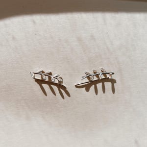 Sterling Silver Vine Climber Earrings
