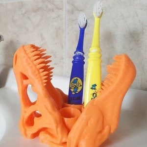 t-rex toothbrush holder | tyrannosaurus rex | dinosaur bathroom | t rex | t-rex bathroom | boys bathroom | toothbrush holder | kids bathroom