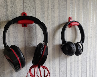 Wall Mount Headphone Stand | Headphones Holder Stand | Work from home desk organizer | gaming computer headphone case | gifts for him