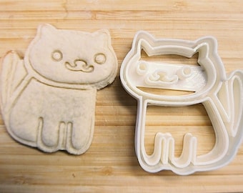 Cute Cat cookie cutter | cat mom | crazy cat lady | cookie stamp | custom cookie cutter | cat mold | kawaii cat | sugar cookie |