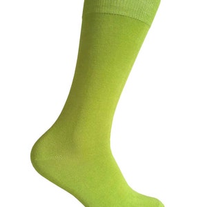 Men's Lime Green Solid Color Dress Socks