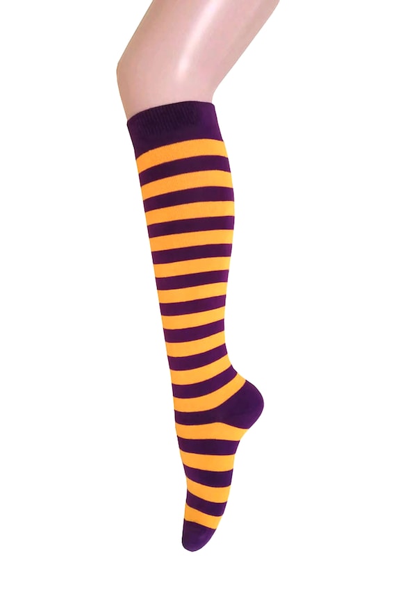 Women and Girls Purple With Gold Yellow Zebra Stripes Knee | Etsy