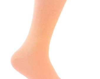 Men's Peach  Solid Color Dress Socks