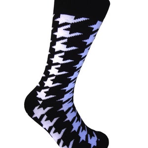 Black with Various Color Houndstooth Pattern Dress  Casual Socks for Men