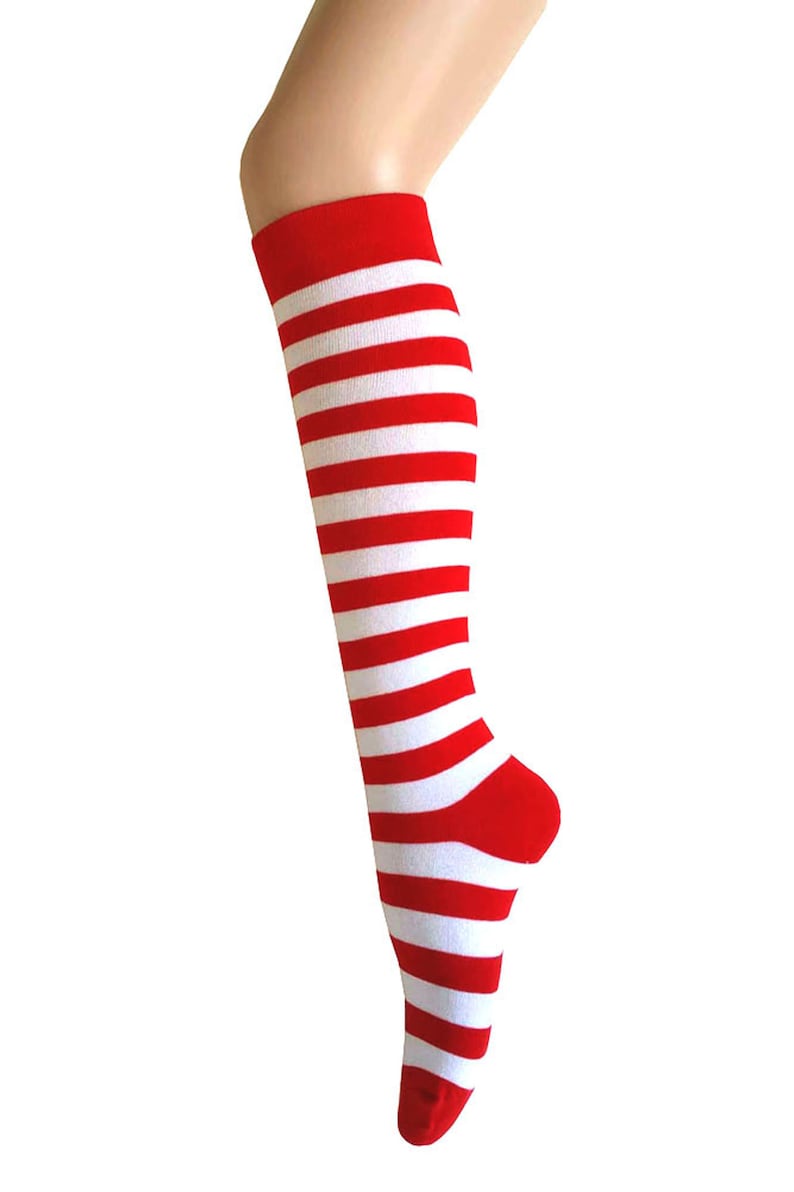 Women and Girls Red With White Zebra Stripes Knee High Costume - Etsy