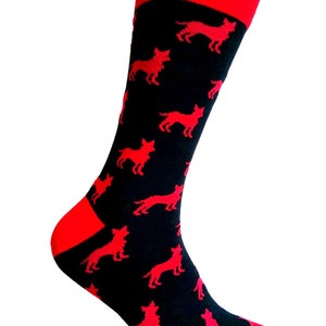 Men&#39;s Novelty Fancy Design Dog Pattern Mid-calf Dress Casual Socks