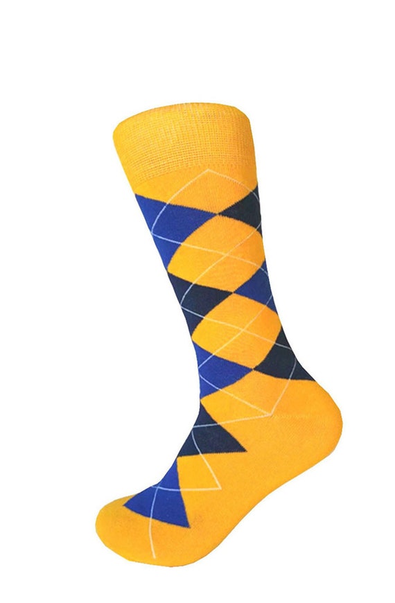 Blue and yellow dress socks discount