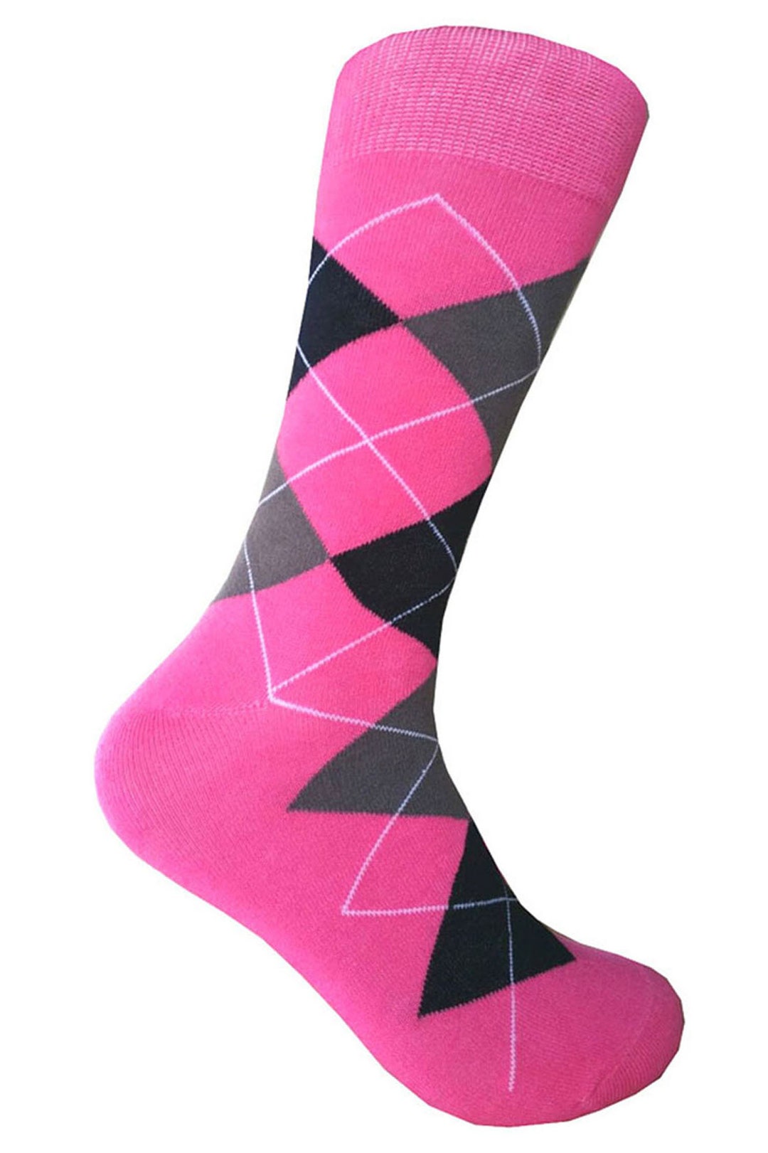 hot pink mens dress socks Men's Bright Pink/navy Blue/dark Grey Argyle inverted pink sock