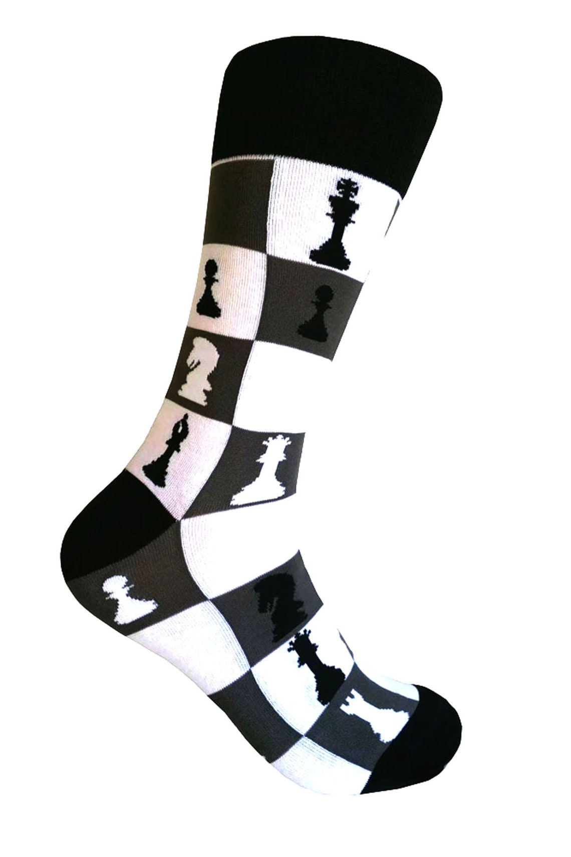Men's Novelty Chess Pattern Dress Socks Etsy