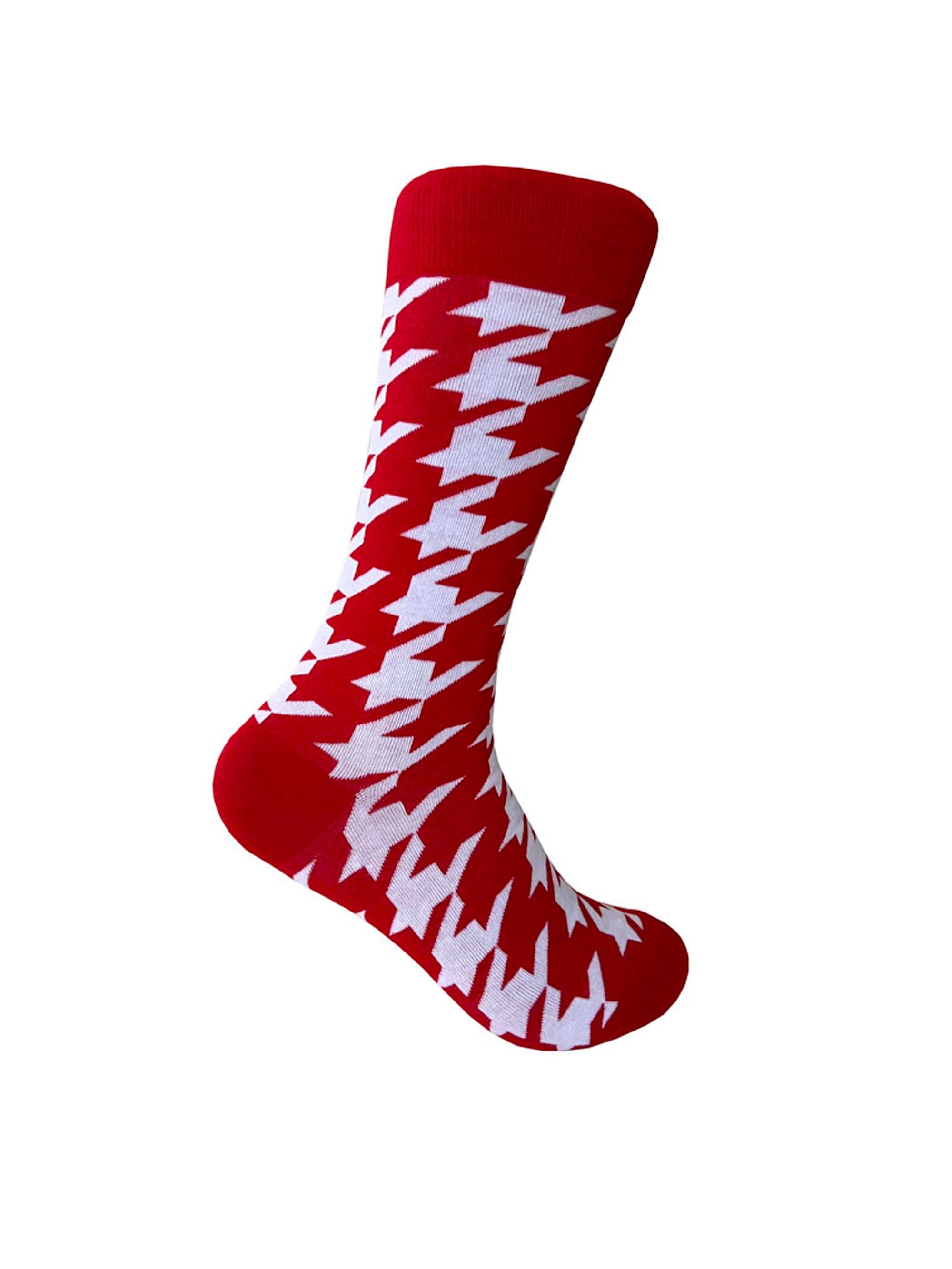 red and white dress socks Men's Red with White Color Multi-Patterns Socks