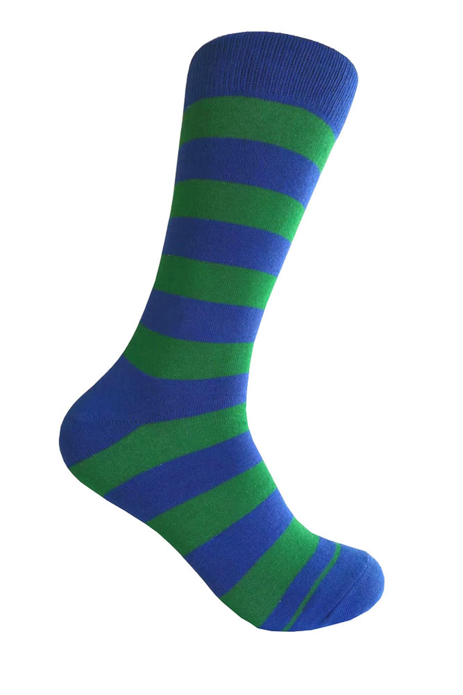 Men's Royal Blue With Green Color Stripes Dress Socks - Etsy