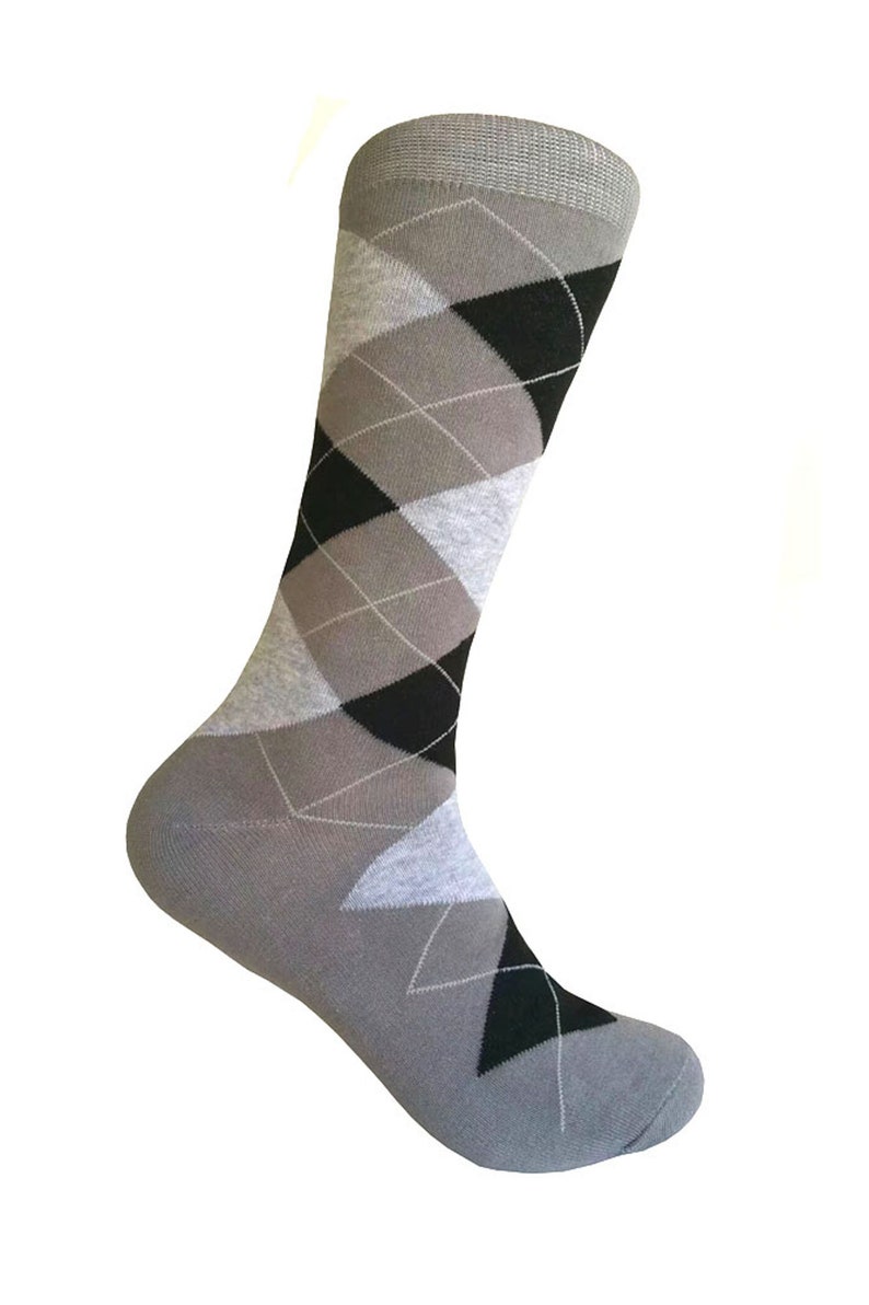 Light Pink //Light Heather Gray //White Groomsmen Wedding Argyle Dress socks