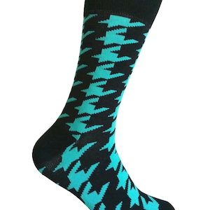 Novelty Men&#39;s  Multi-Purpose Various Colors Houndstooth Pattern Mid-Calf Dress Casual Socks