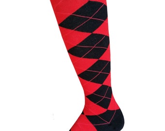 Unisex Various Colors Casual Golf Athletics Groomsman Wedding Knee High Argyle Tube(Hose) Socks