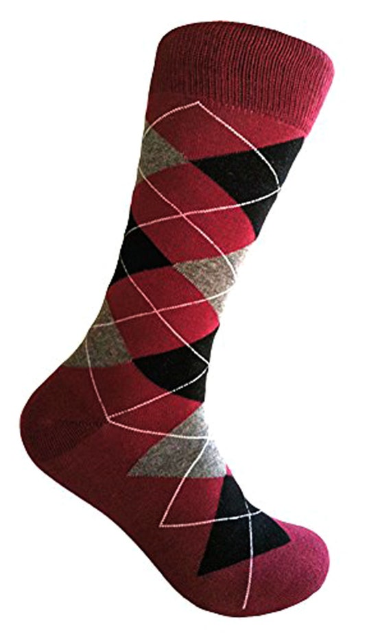 blue dress for baby girl Made-in-Italy Red Tonal Argyle Cotton Mid-Calf Socks