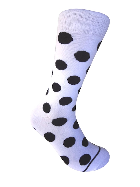 Blanc pour homme avec des chaussettes à pois noirs - Etsy France