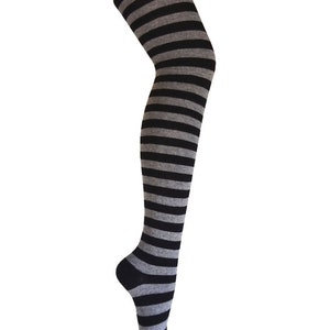 Gray Striped Tights 