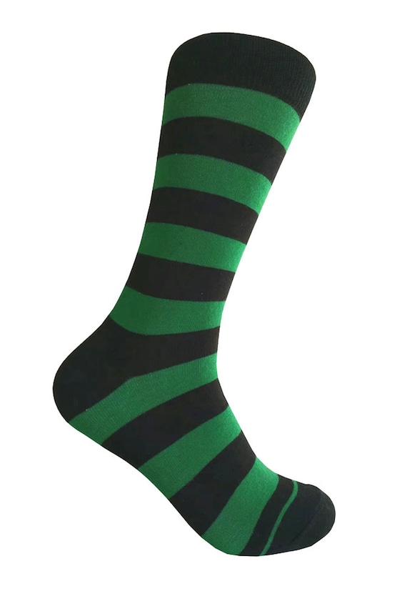 Chaussettes homme noires à rayures vertes France