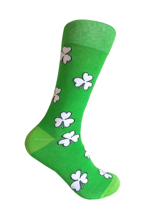 St Patrick/'s Day Ladies Crew Length Socks Green Stripes Kiss Me I/'m Irish