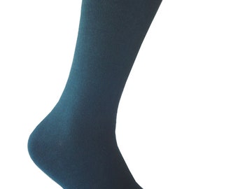 Men's Dark Teal(Teal Green)  Solid Color Dress Socks