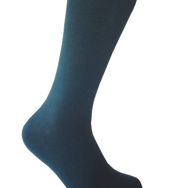 Men's Dark Teal(Teal Green)  Solid Color Dress Socks