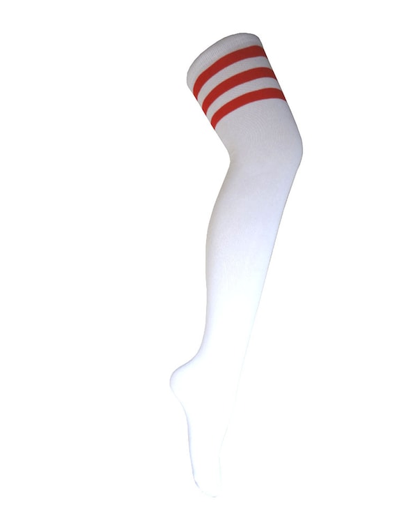 red and white dress socks Socco Red Striped Socks - White