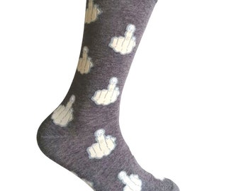 Men's Novelty Funny Design Middle Finger Pattern With Multi-Color Socks