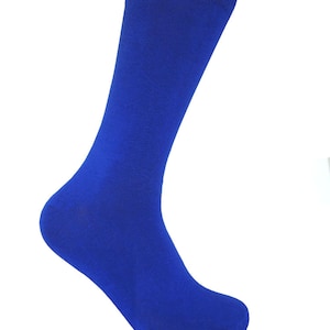 Men&#39;s Royal Blue Solid Color Dress Socks