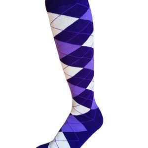 Unisex Various Colors Casual Golf Groomsman Wedding Knee High Argyle Tube(Hose) Casual Socks