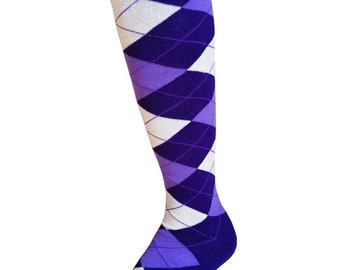 Unisex Various Colors Casual Golf Groomsman Wedding Knee High Argyle Tube(Hose) Casual Socks