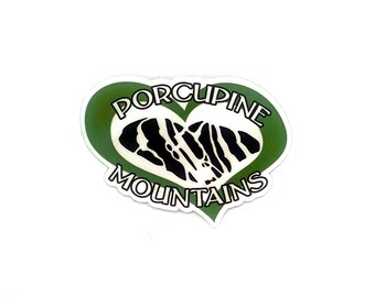 Porcupine Mountains Ski Area Sticker, Upper Michigan, Yooper Decals, Porkies Ontonagon County