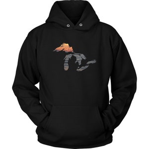 Great Lakes Hoodie | Midwest Hooded Sweatshirt | Michigan Hoodie | Unisex Pullover Hoodie