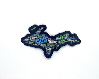 Upper Michigan Sticker/Magnet, Yooper Words Terms Things To Do