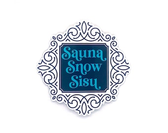 Sauna Snow Sisu Magnet, Finnish Fridge Magnets, Gift for Finns and Yoopers Sticker, Finnish Sisu Gift