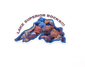 Lake Superior Rocks Sticker/Magnet, Rockhound Gift, Agate Hunters
