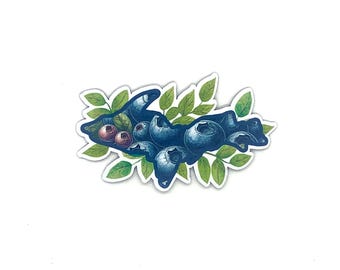 Michigan Blueberries Sticker/Magnet, Yooper Nature Design, U.P. Stickers