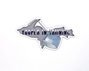 Michigan Winter Sticker/Magnet, Yooper in Training, Snow Scoop Shovel