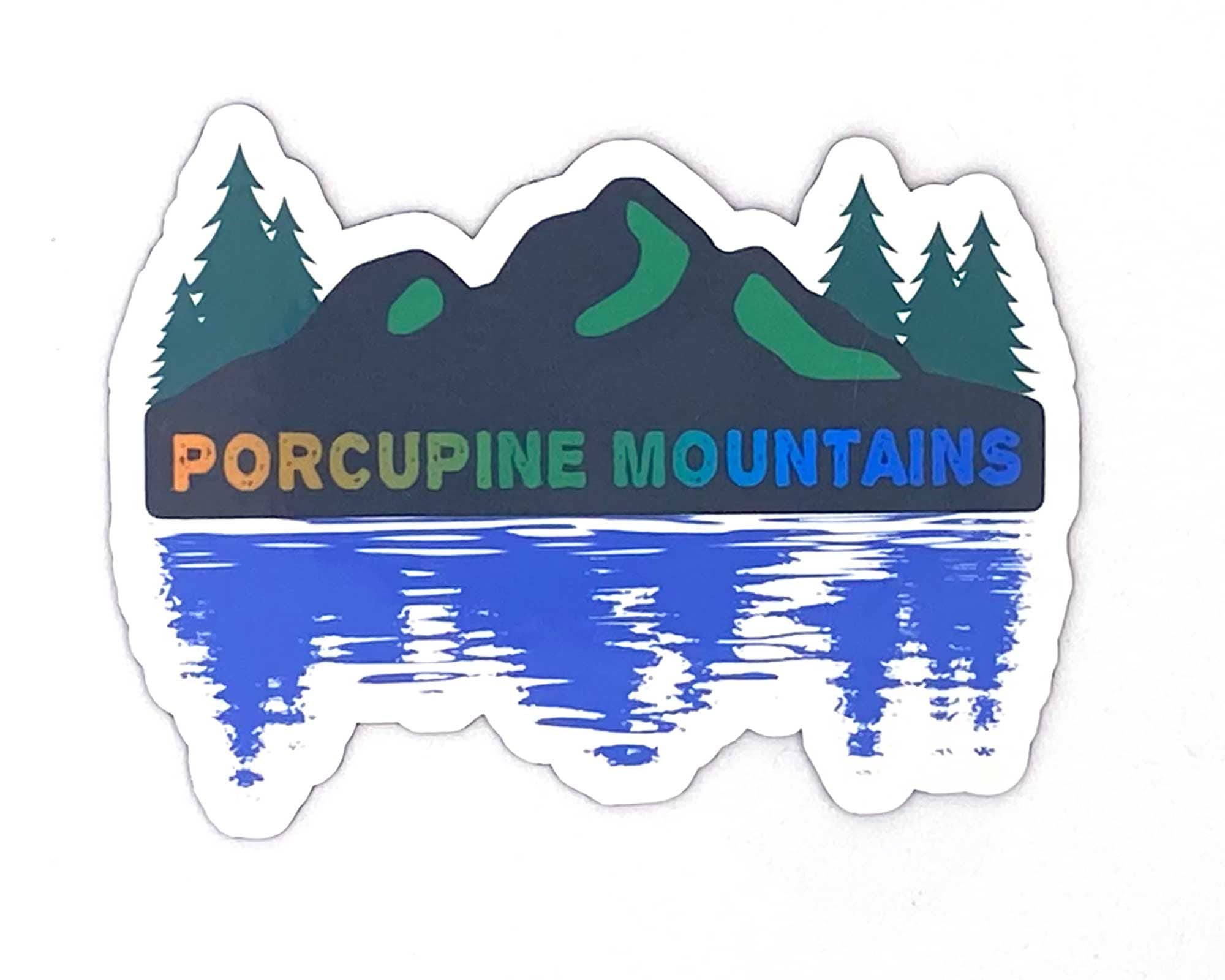 Porkies Sticker, Porcupine Mountains Print Gift, Upper Michigan Yooper Attractions