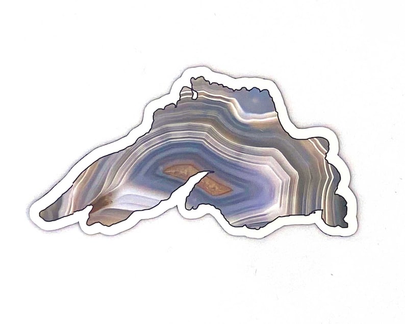 Lake Superior Agate Sticker, Rockhound Gift, Agate Gift, Rock Lover Gifts, Rock Picking Decal image 1