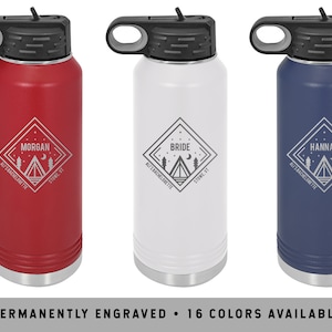 CAMPING TENT Water Bottle | Custom Camping Water Bottle | Water Bottle with Straw | Personalized Sports Bottle | Glamping Water Bottle