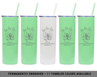 Sip Sip Olé Skinny Tumbler | Arizona Bachelorette Party | Scottsdale Party Cups | Sedona Bachelorette | Desert Party Cups | Cactus Tumblers