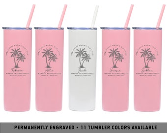 PALM TREE TUMBLERS | Girls Just Wanna Have Sun Bachelorette | Tropical Bachelorette | Beach Bachelorette Favors| Florida Bachelorette Party