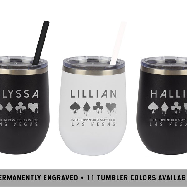 VEGAS WINE TUMBLER | Las Vegas Bachelorette | Casino Bachelorette | High Roller Bachelorette Favors | Vegas Bachelorette Wine Tumblers