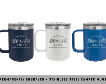 WILD SIDE BACHELORETTE Mugs | Glamping Bachelorette Party | Camping Party Mugs | Hiking Bachelorette Mugs | Outdoor Bachelorette Favors